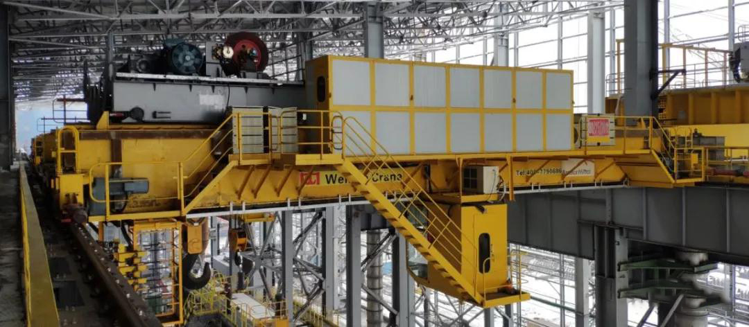 80 ton double girder overhead crane used in transfer workshop